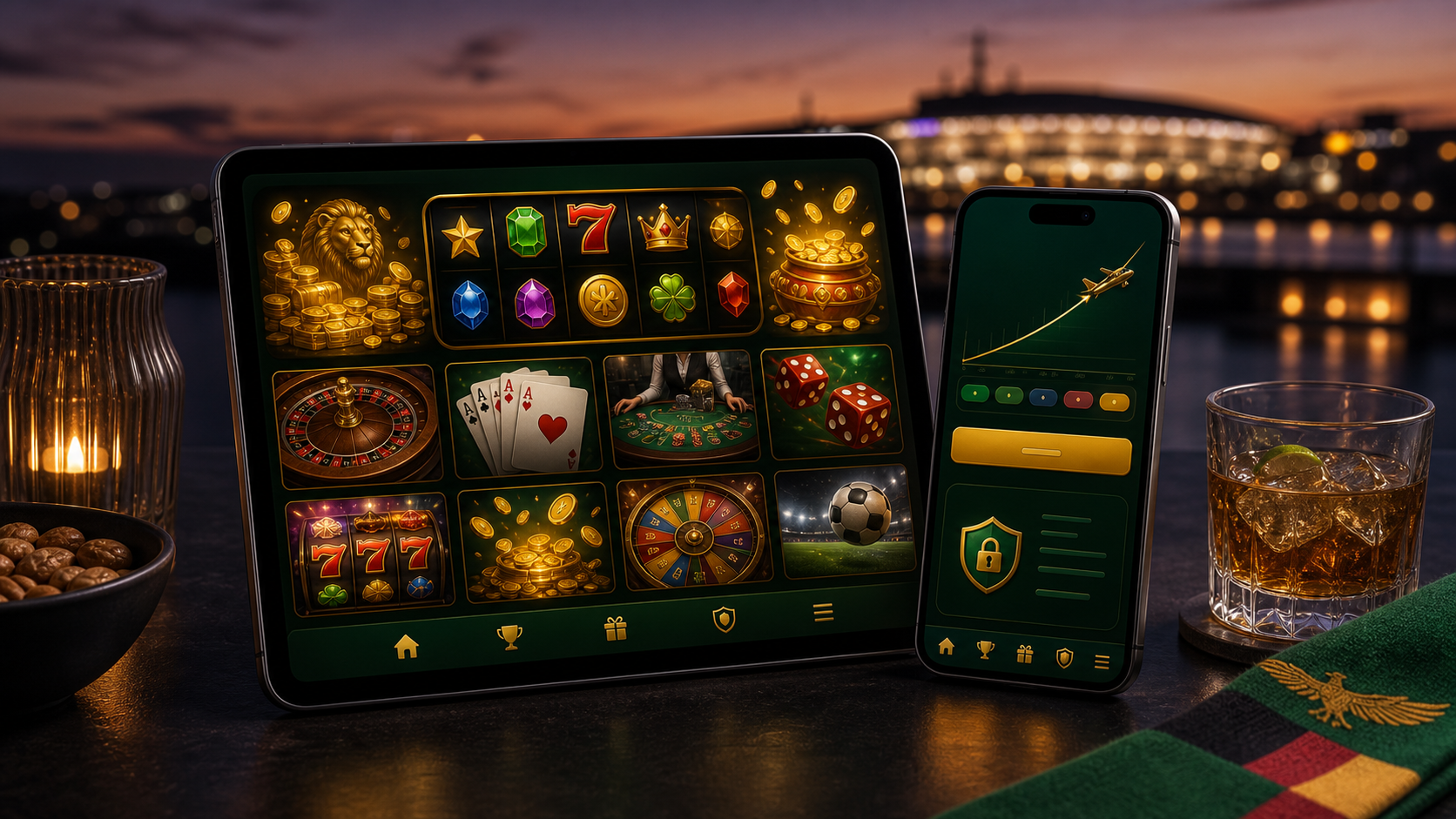 BongoBongo casino and Aviator product tiles on phone and tablet